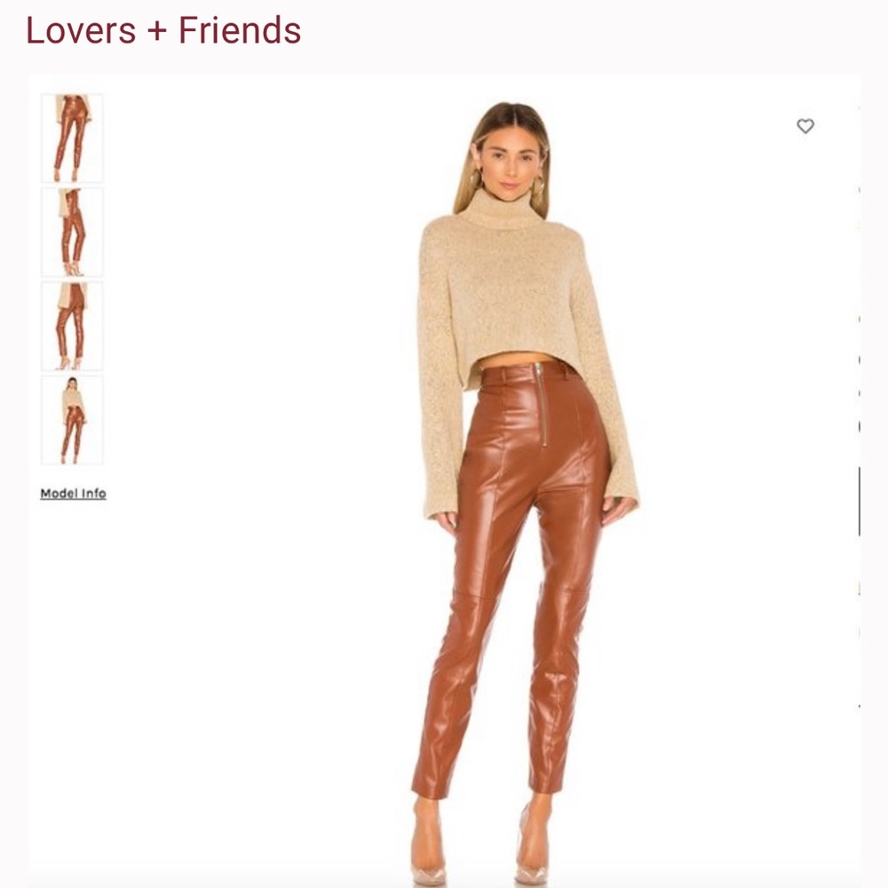Lovers+Friends Brown Leather Georgie Pant